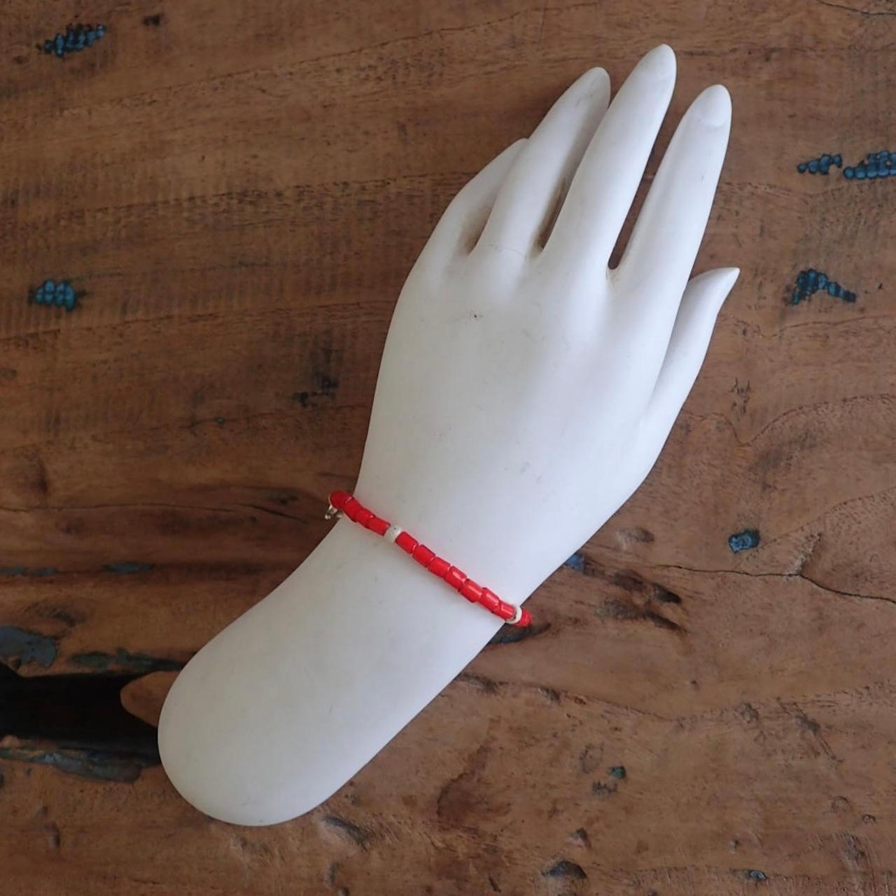 Mandi/マンディ W.Hearts Bracelet (LG Beads)(Red)