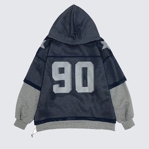 MESH LAYERED HOODIE:メッシュレイヤードフーディ