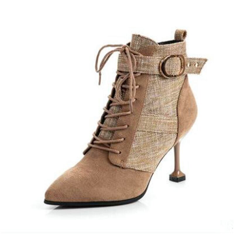 【新作】【送料無料】 小さなブーツの女性2019新しい秋の靴女性の靴ハイヒールの女性の罰金と先のとがったつま先の女性 シューズ オータム 秋物 10b343168287951