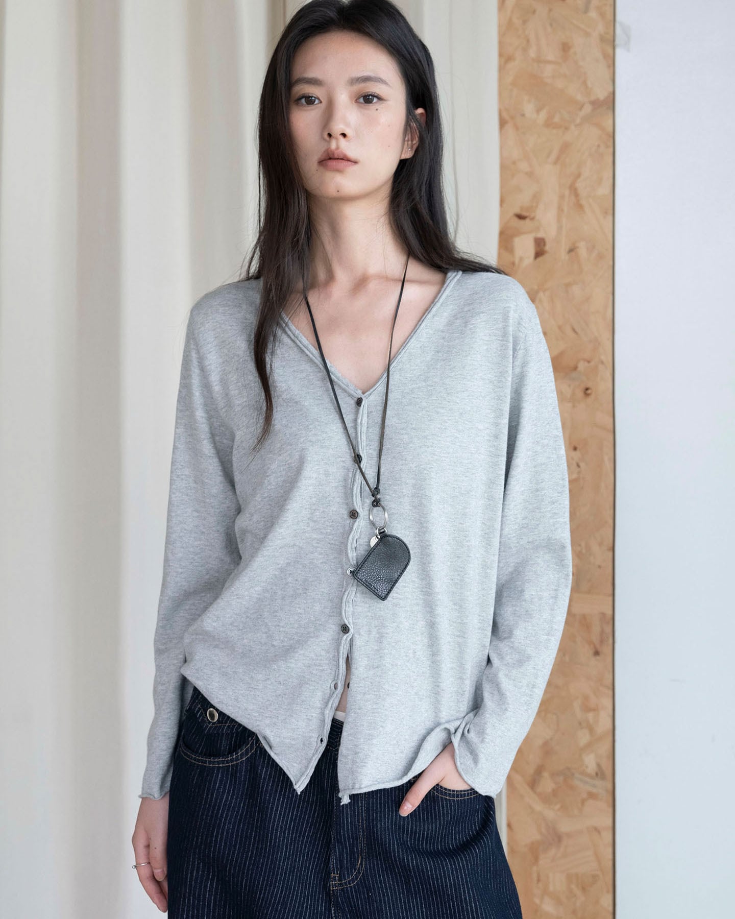Cutoff Vneck Cardigan