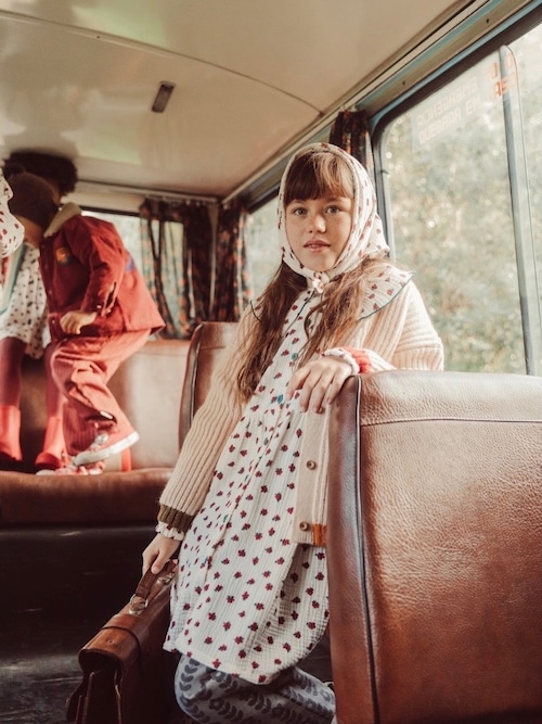 【piupiuchick】Short Dress with Little Flowers / Ecru 【piupiuchick】Short Dress with Little Flowers / Ecru