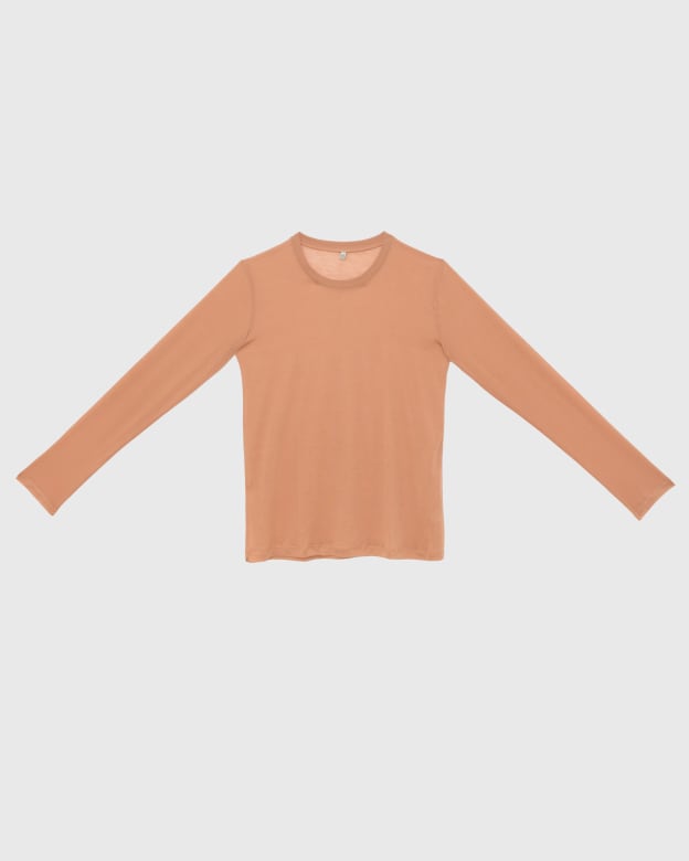 Baserange bamboo long sleeve tee オレンジ S Baserange (ベースレンジ) BAMBOO LYOCELL LONG SLEEVE TEE
