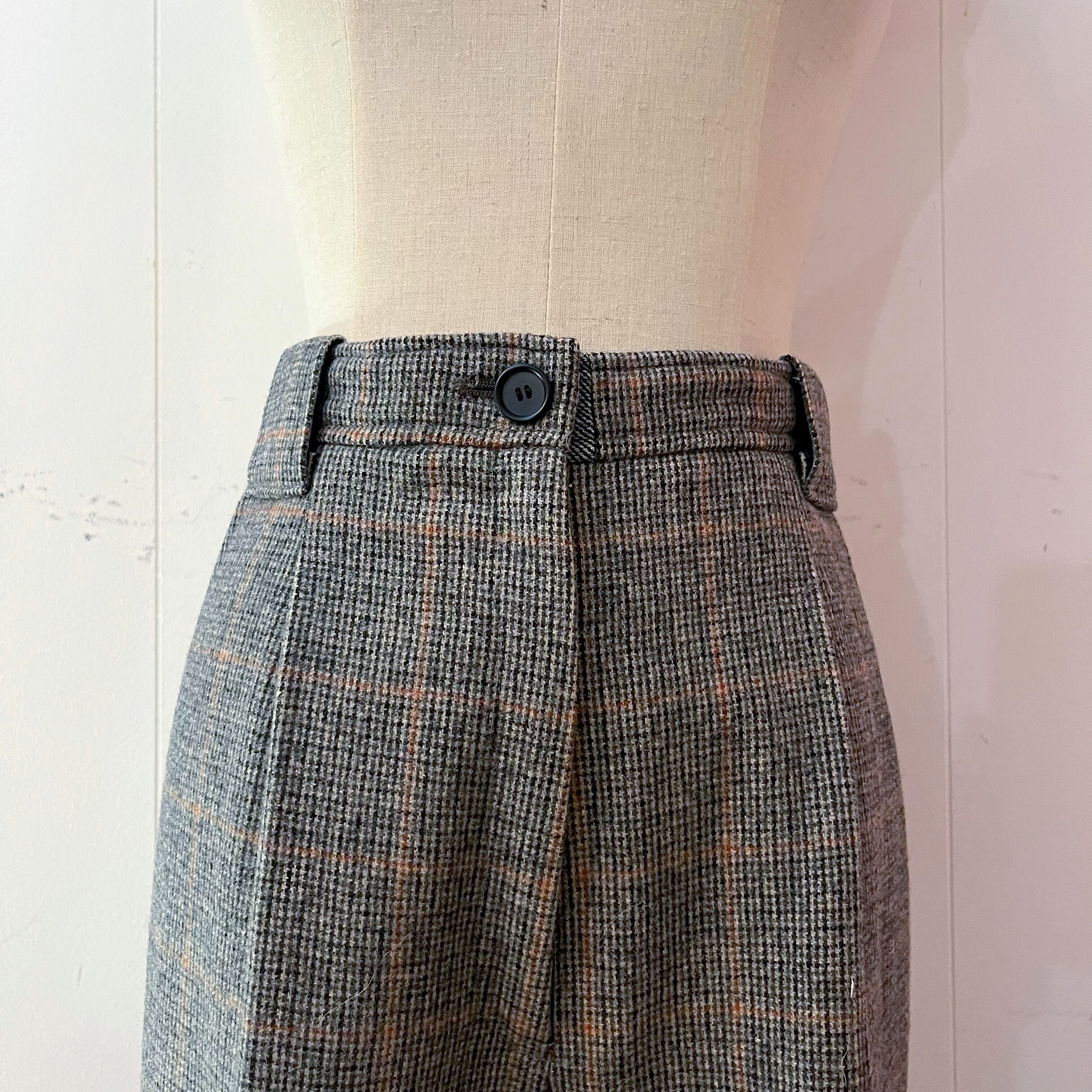 high waisted glen plaid wide leg pants