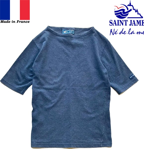 1点物◇フランス製セントジェームス紺無地Tシャツ古着XXSメンズ