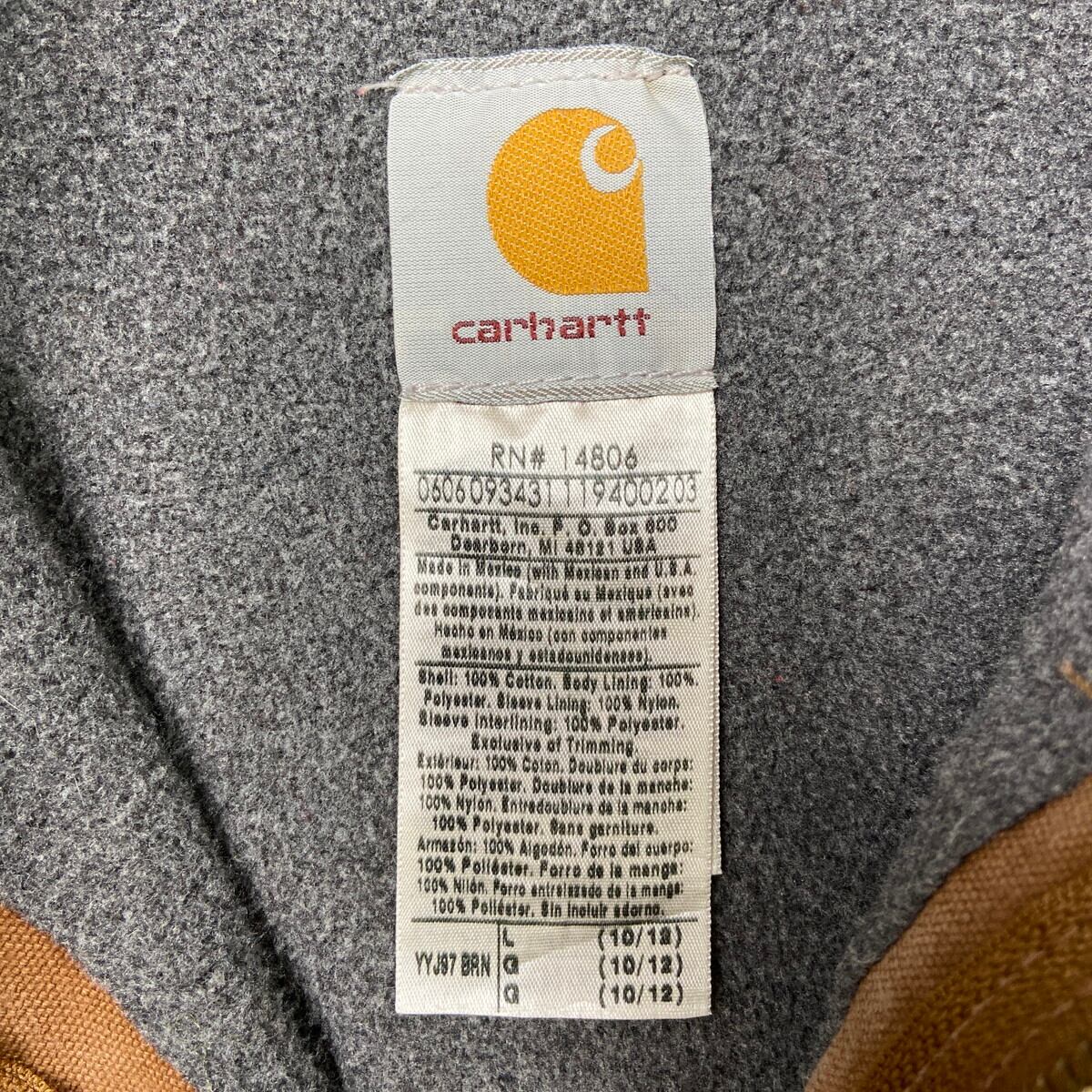 カーハート　デトロイトジャケット　キッズ　90s キッズ 古着 90s USA製 Carhartt 裏地フリース ブラック ダック