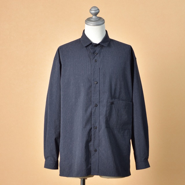 nisica ニシカ　レギュラーカラーシャツ・ネイビーチェック【メンズ・送料無料】