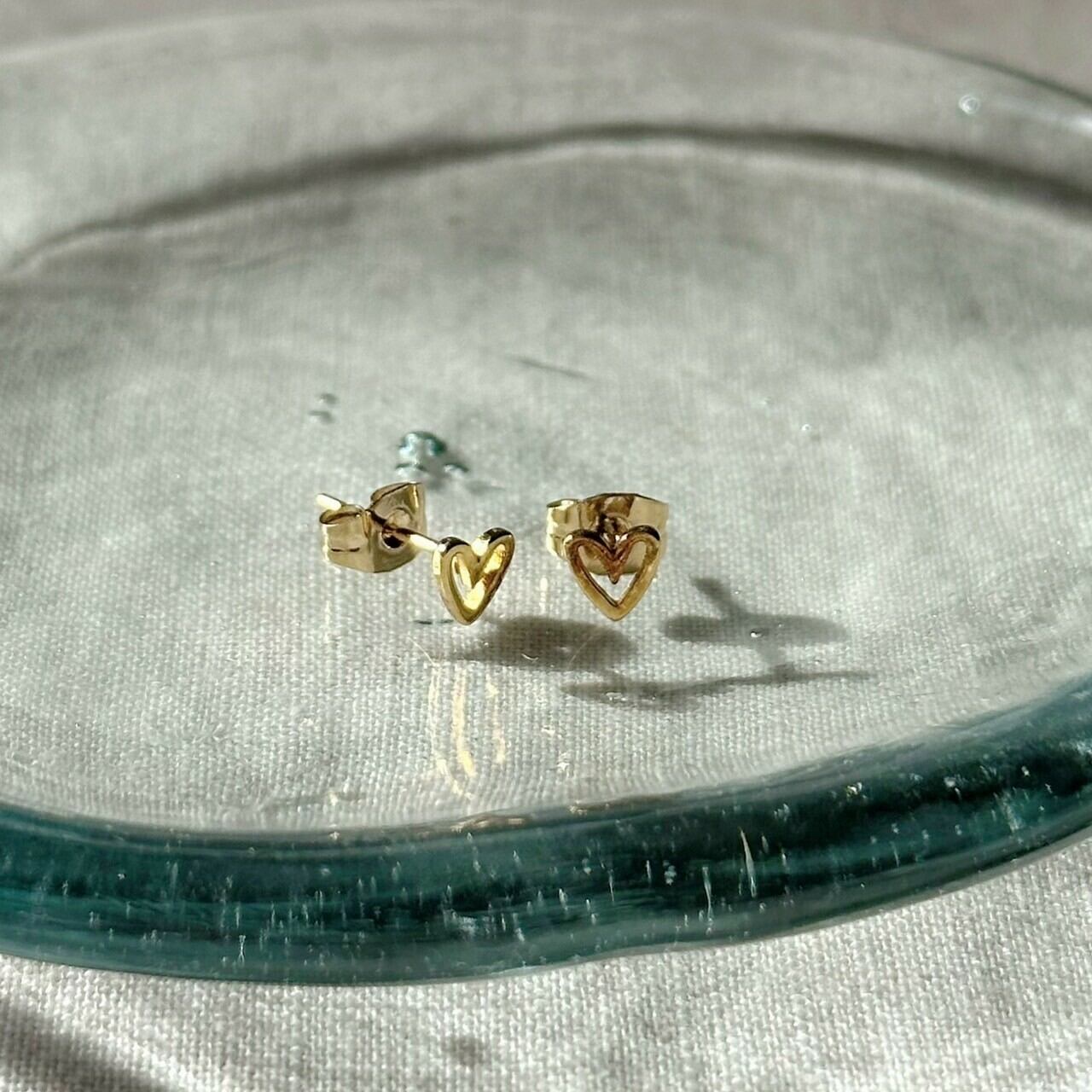 【SELECT】サージカルステンレス　ハート型ピアス