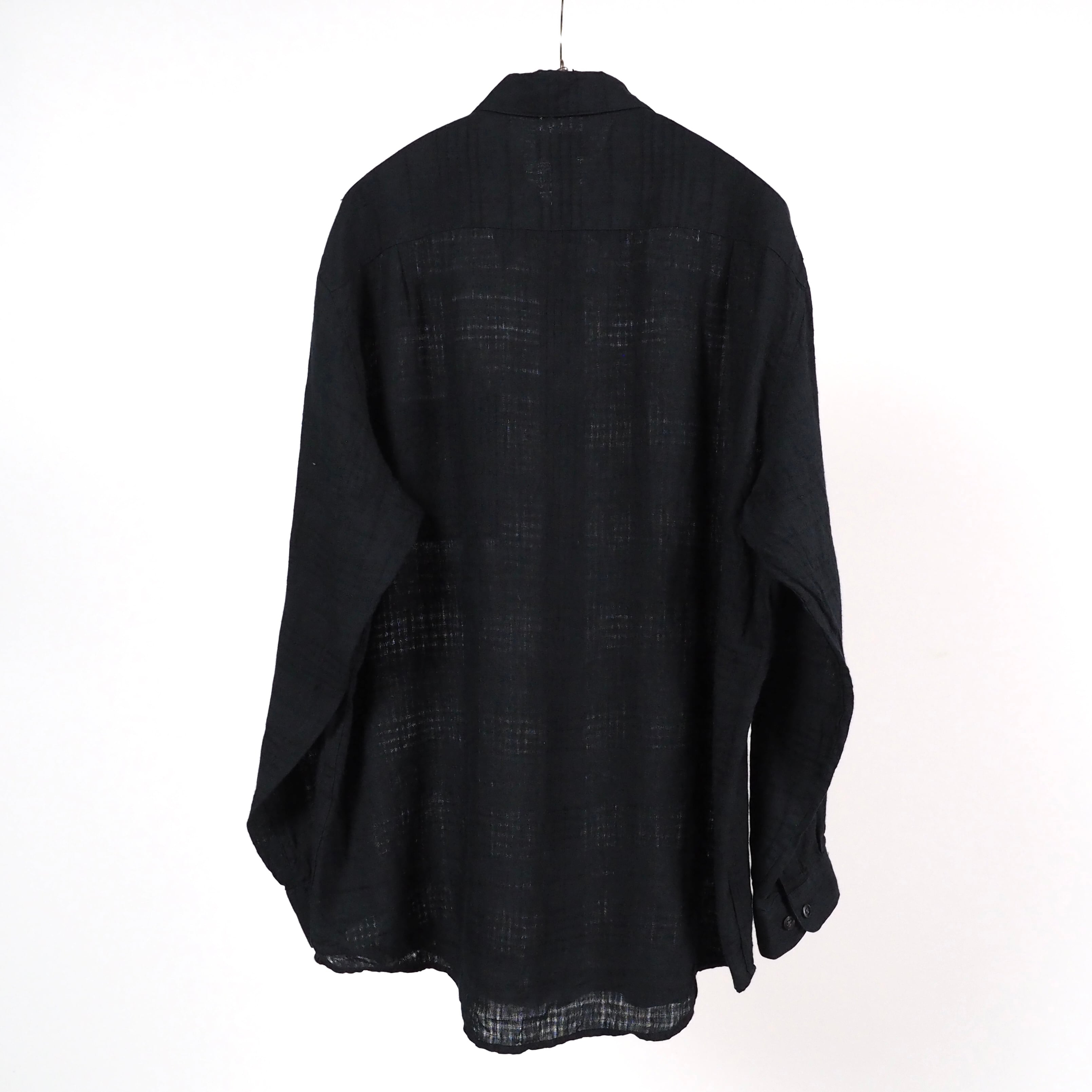 Claiborne Plaid Linen Shirt L Black クレイボーン リネンシャツ