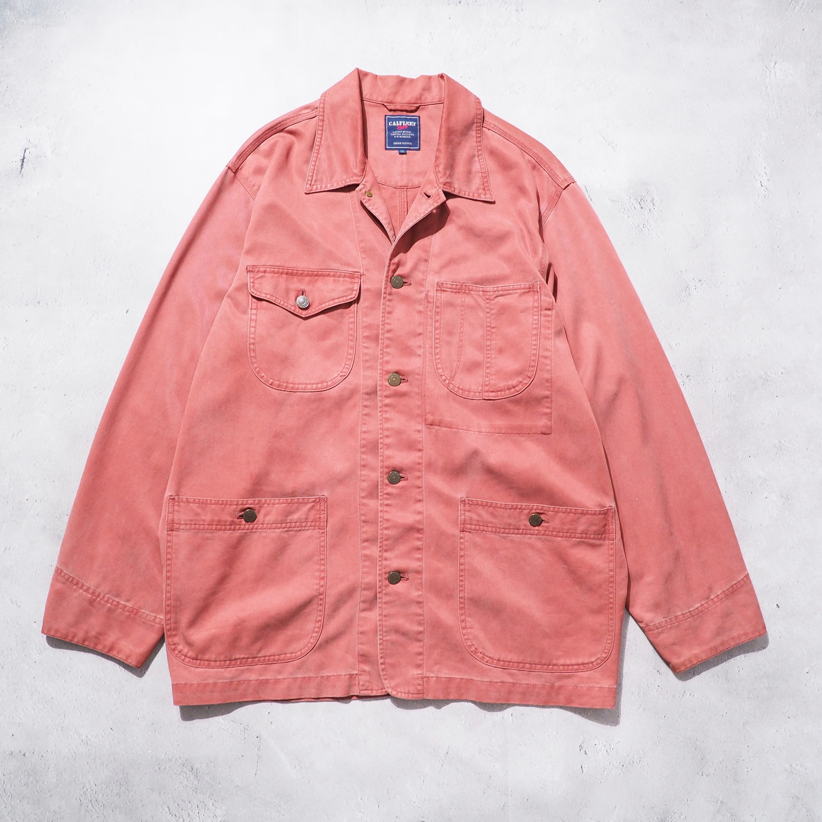 1980s " 紅鶴 " Beautiful Flamingo pink Color vintage Coverall jacket