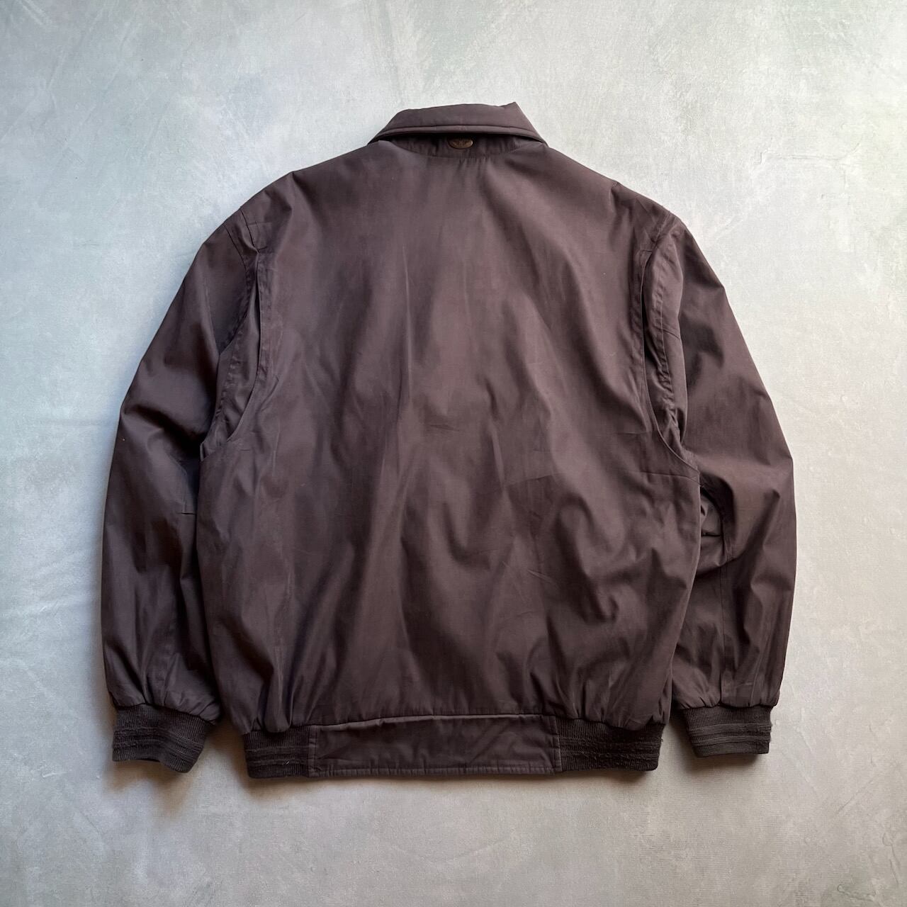 90s DOCKERS リネン ジャケット 90年代〜 DOCKERS ドッカーズ 中綿入り スイングトップ 襟レザー