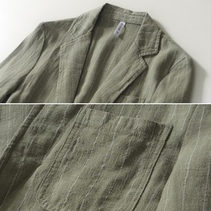 【M-3XL】Casual Striped Loose Jacket / カジュアル ストライプ ルーズ ジャケット