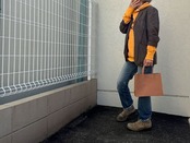 紙袋のような革袋・クラフトブラウン ・ほぼB5ヨコ