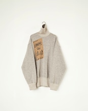 i’m here - Train Ticket Jacquard Turtle Knit :Beige|1968トレインチケット/ジャカード/アシンメトリー