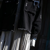 KUON / GANKO別注 Sashiko Kimono Sleeve Cutoff Denim shirt jacket レディースコーディネート