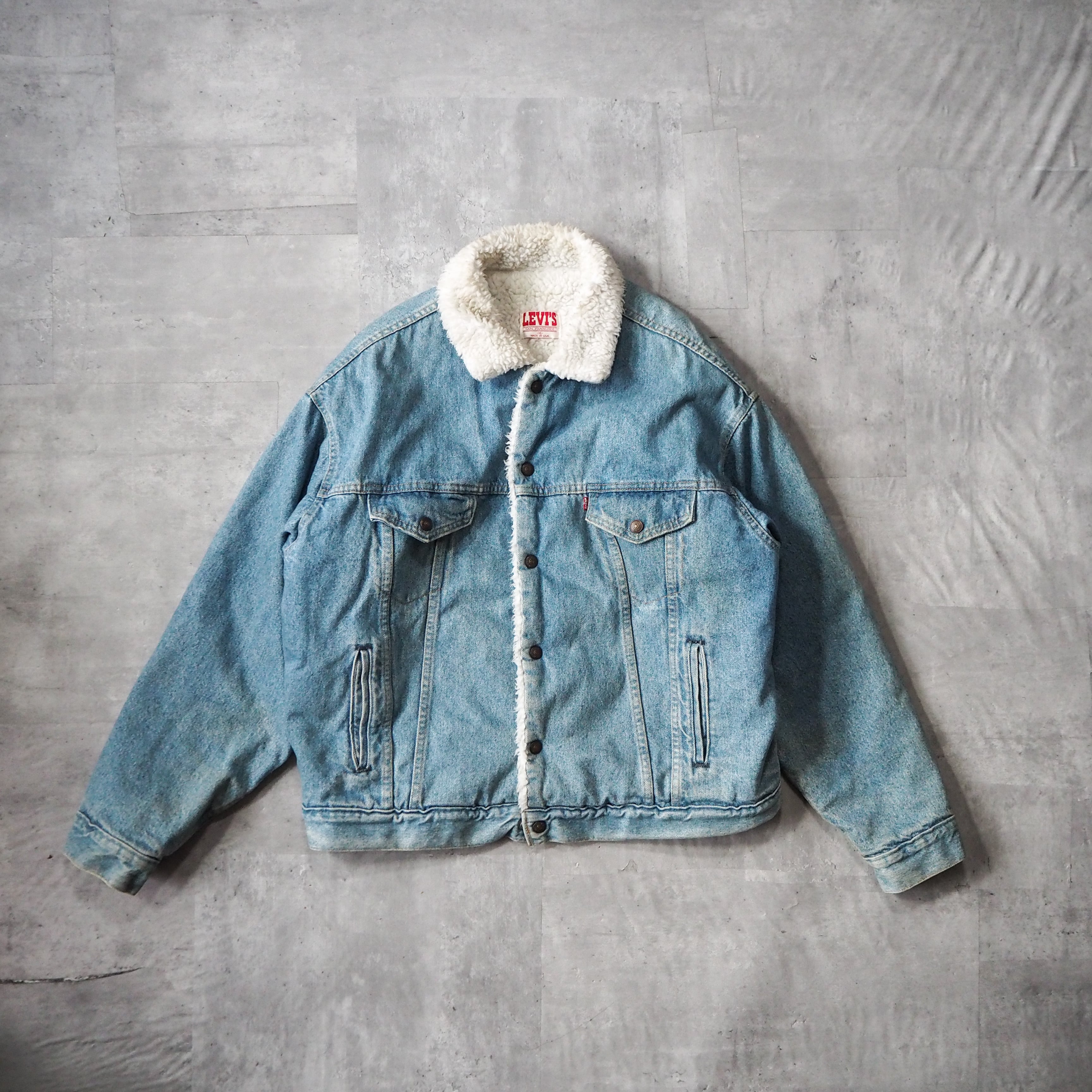 80s “Levi's 70609” denim boa jacket XL made in USA 80年代 ...