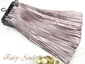 ★送料無料★フリ－☆メタリック光沢プリ－ツスカ－ト(SKN9530)