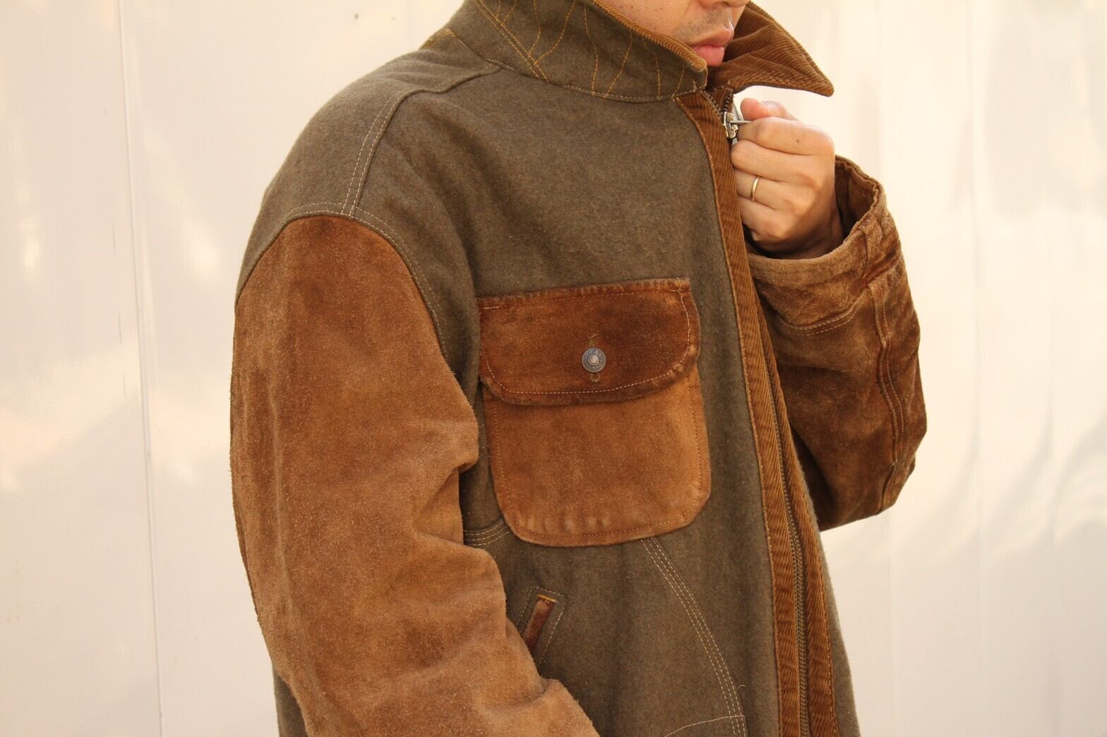 90s SOVIET Wool×Leather Jacket Italy製 | VOLAR