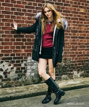 COOLAロゴライナーパデット2wayミリタリーコート (BLACK)　CQ-47110