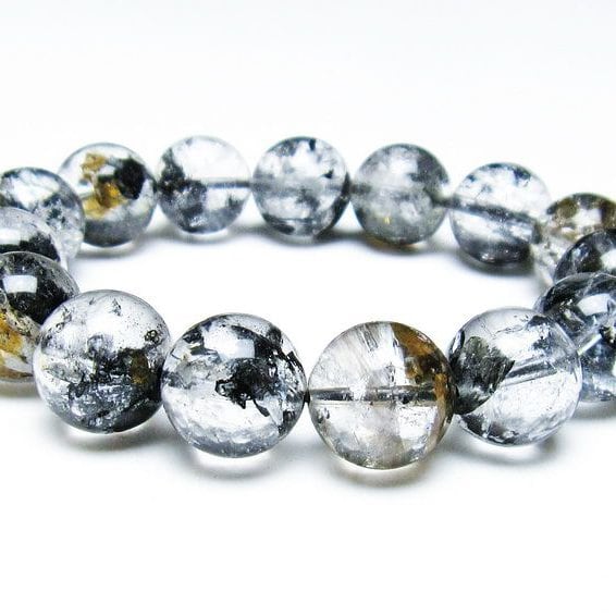 エレスチャルクォーツ ブレスレット 15mm ブラックエレスチャル  一点物 おまかせ便 111-37880