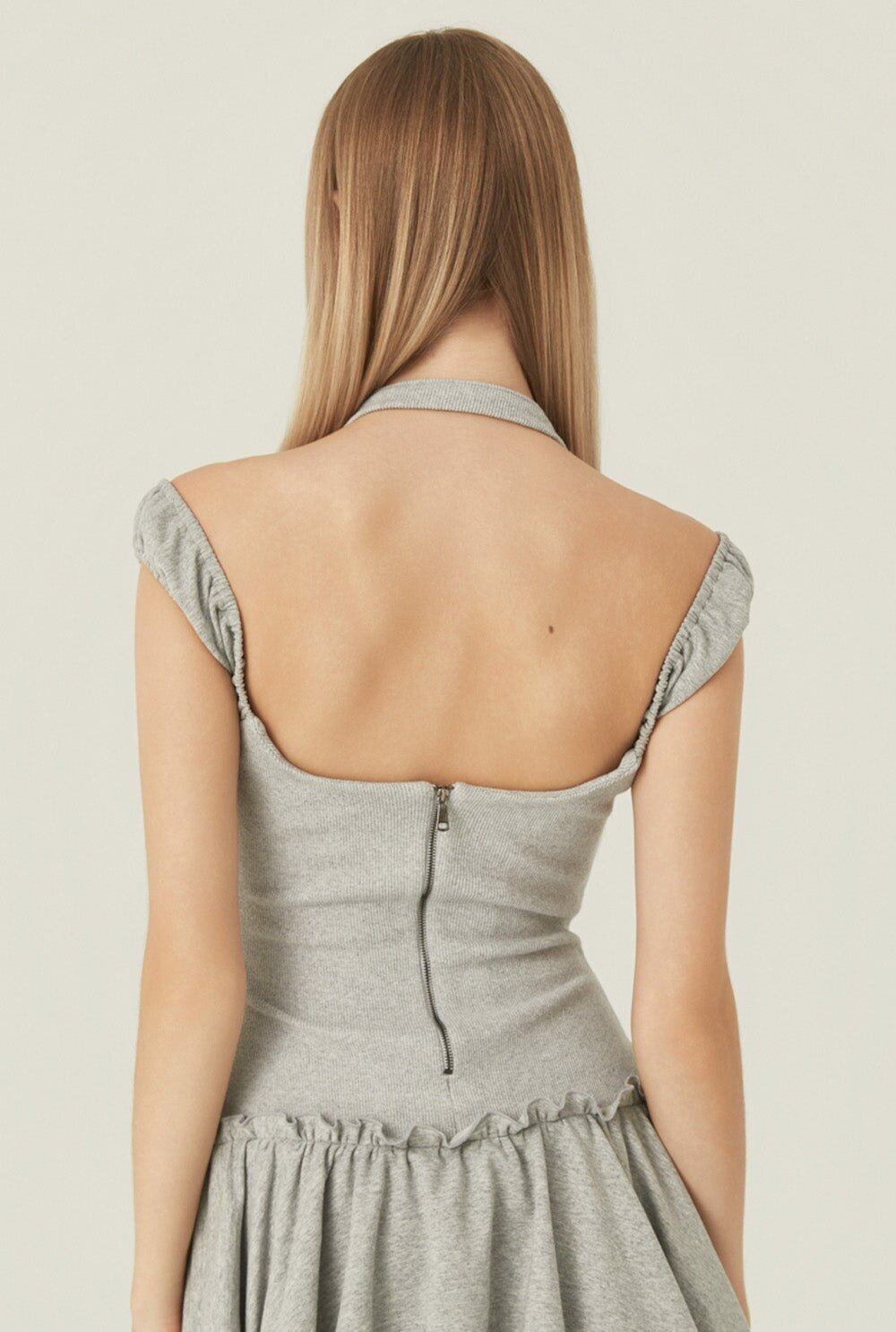threetimes] Ann halter dress (gray) 正規品 韓国ブランド 韓国