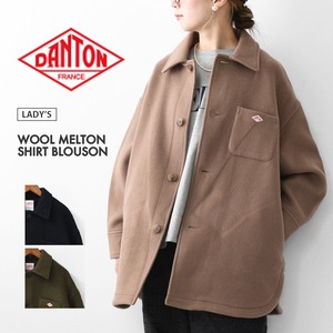 DANTON [ダントン] WOOL MELTON SHIRT BLOUSON [DT-A0710MEW] ウールメルトンシャツブルゾン・シャツ型ブルゾン・ウールジャケット・アウター・ウールメルトン・LADY'S [2025AW]