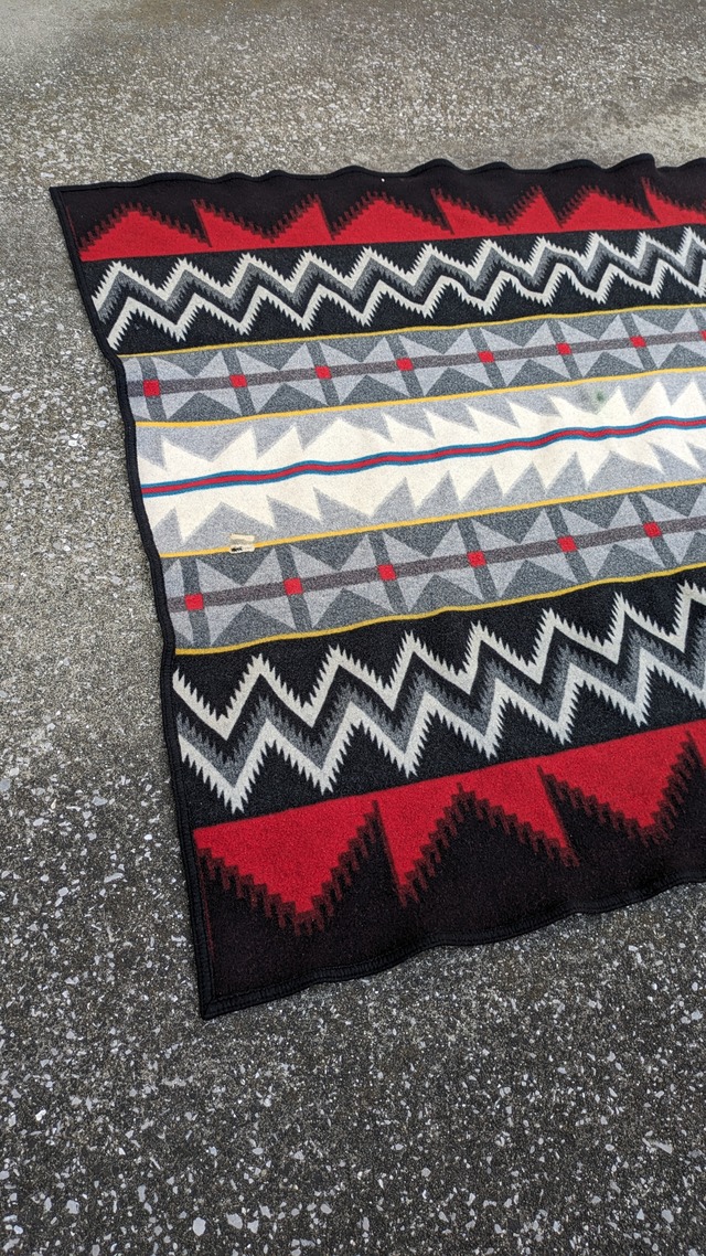 Vintage BeaverState Pendleton Wool Rug Native Blanket USA Black ビンテージ