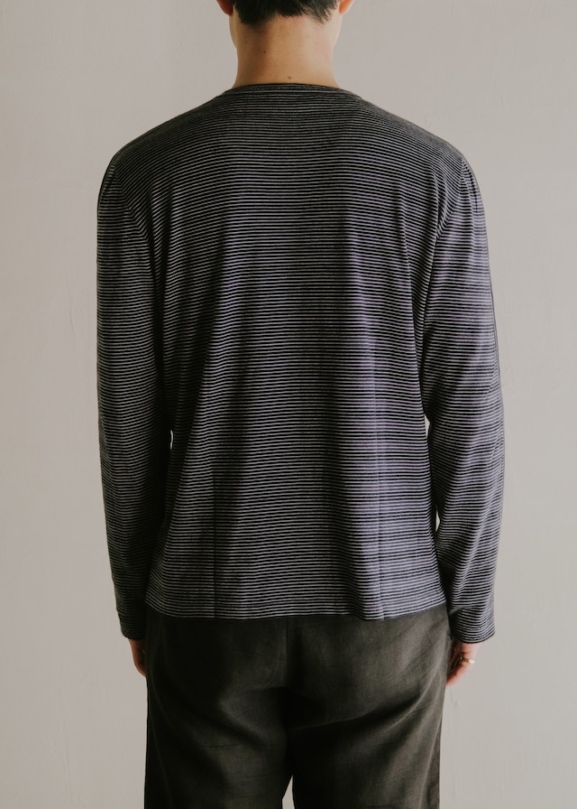 10's HERMÈS cachmire cotton stripes crew neck knit