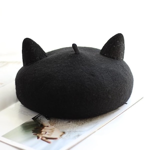 変身魔法Ⅱ　黒猫フエルトベレー帽　M23584