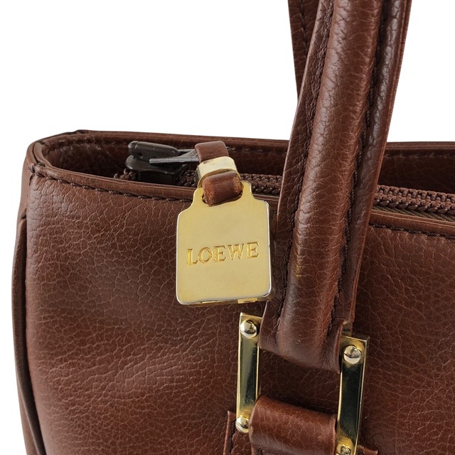 LOEWE ロエベ ハンドバッグ ブラウン アナグラム レザー vintage ヴィンテージ オールド tewjne