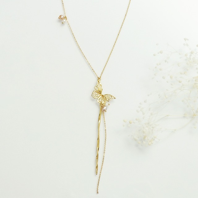 フライングバタフライネックレス(gold)