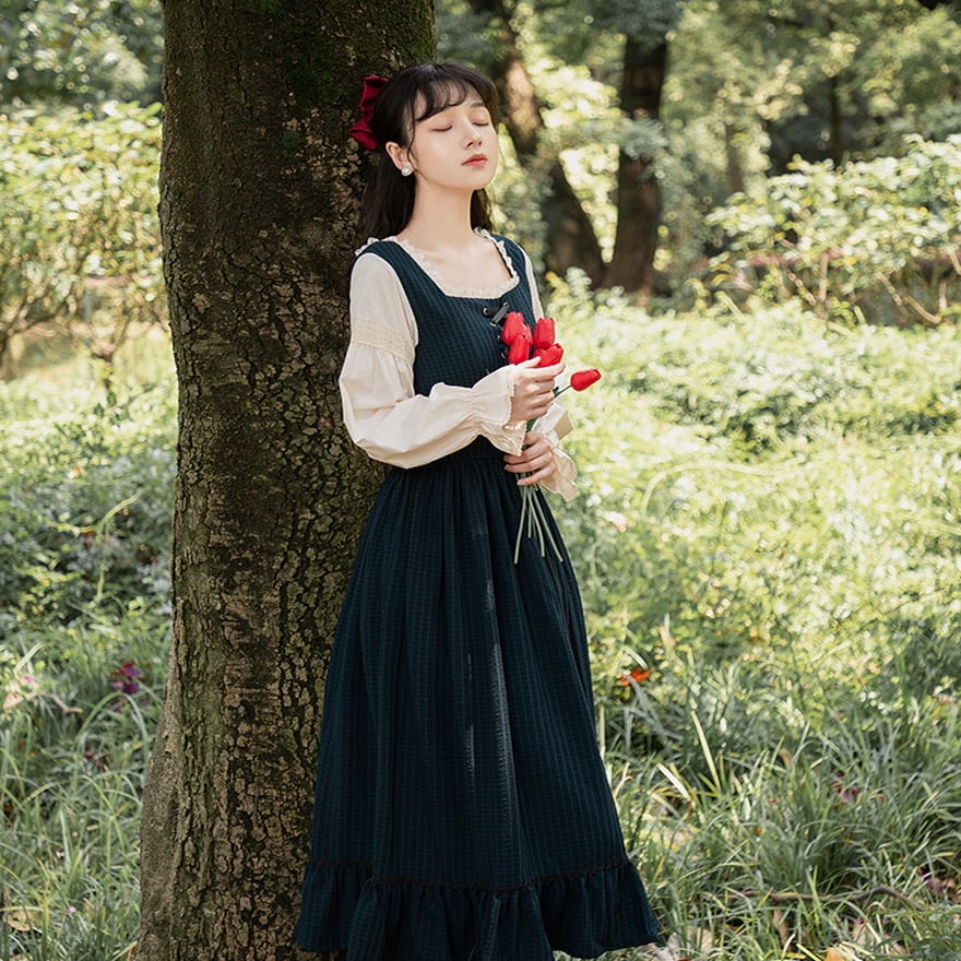 ワンピース 長袖 レトロ クラロリ クラシカルロリィタ フレンチ