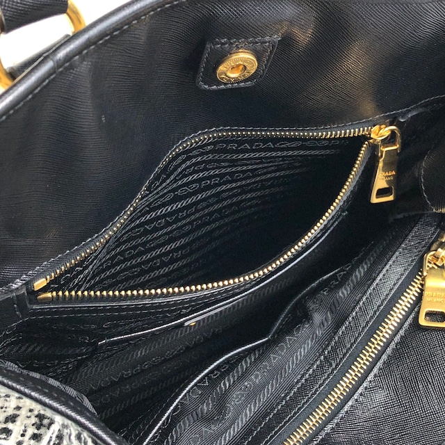 PRADA プラダ ハンドバッグ ホワイト ブラック トライアングルロゴ ファブリック ツイード vintage ヴィンテージ オールド xpzwfz
