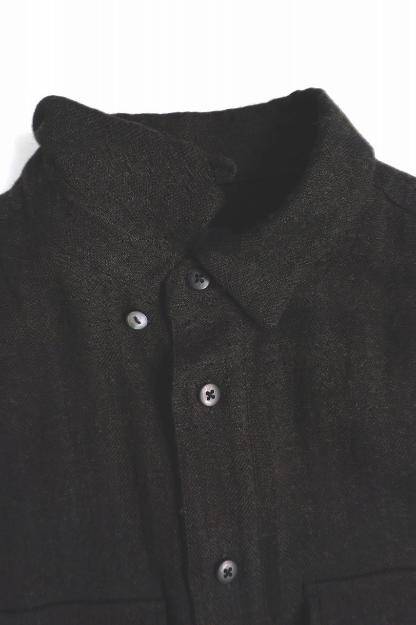 Linen Wool Herringbone L/S Shirt