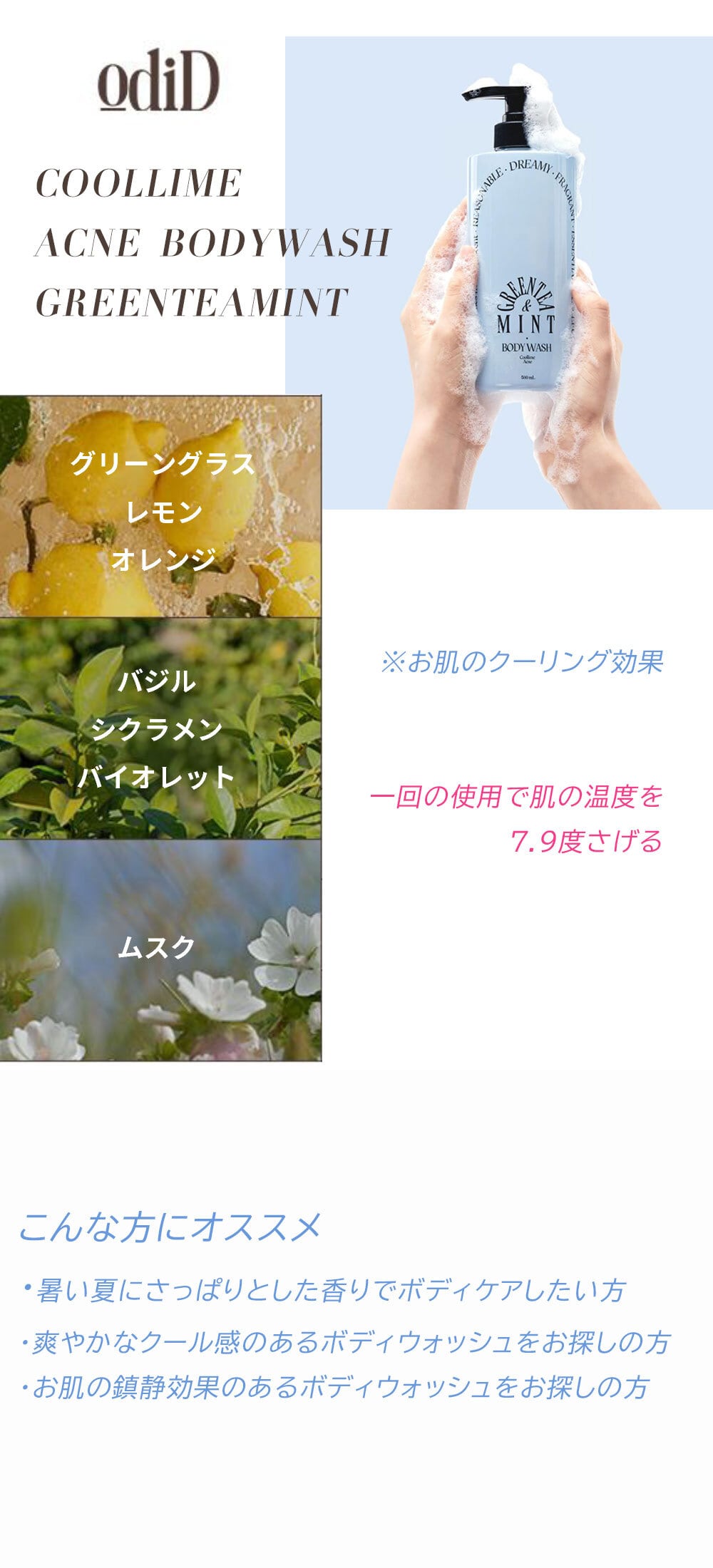 ODID COOL LIME ACNE BODY WASH GREEN TEA MINT/クールライムアクネ