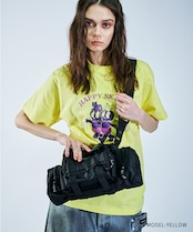 HAPPYスカルプリントベーシックTシャツ (WHITE) CQ-46096