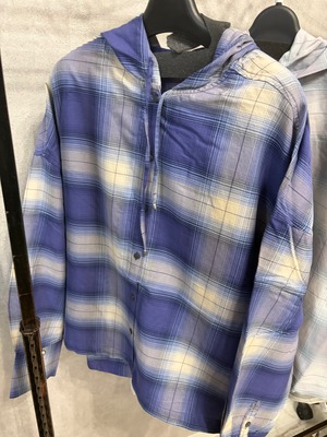 【HUNCH】チェックフーディシャツ　WLN5366