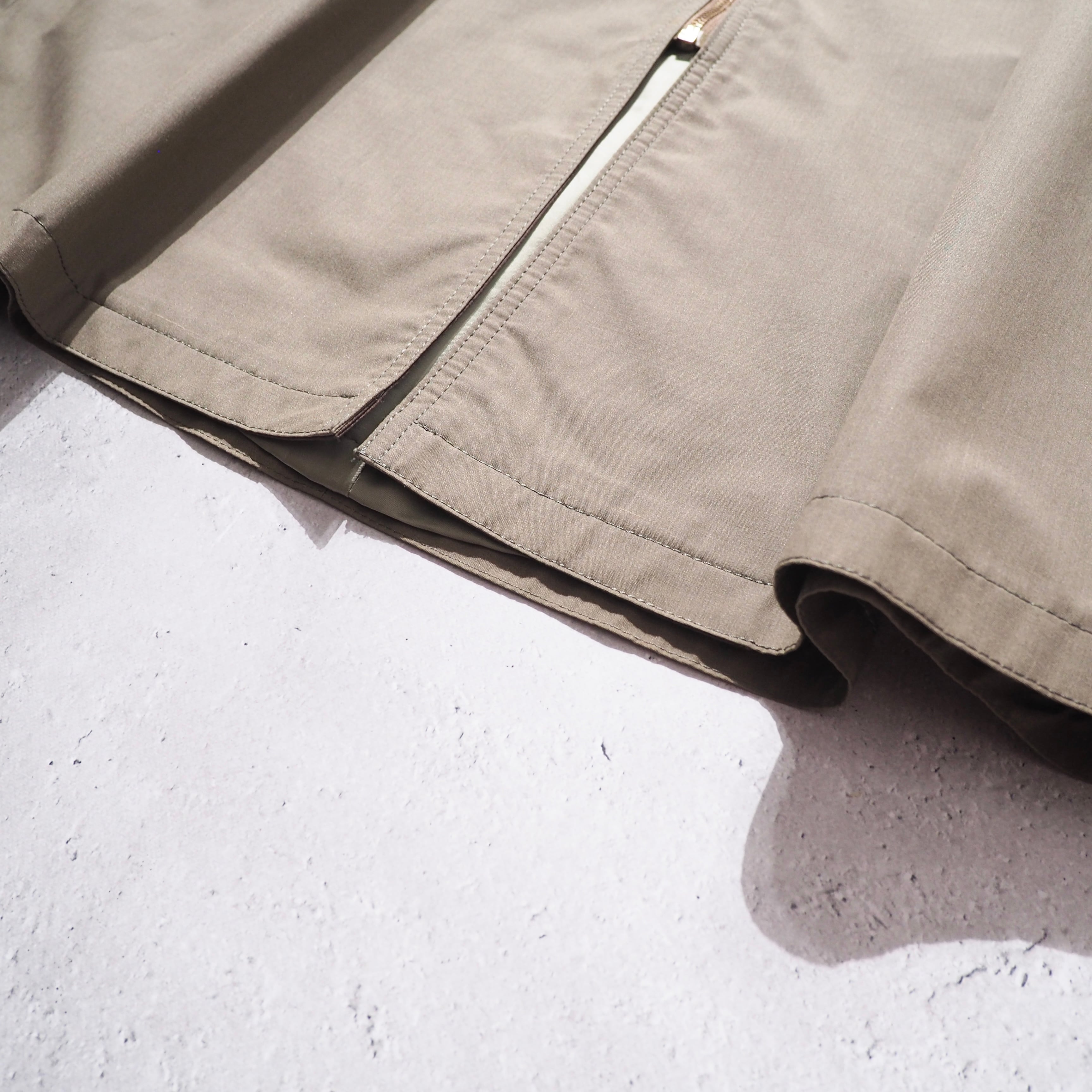 1980s " Unknown " Cross panel × Draw cord Design vintage Stand collar coat