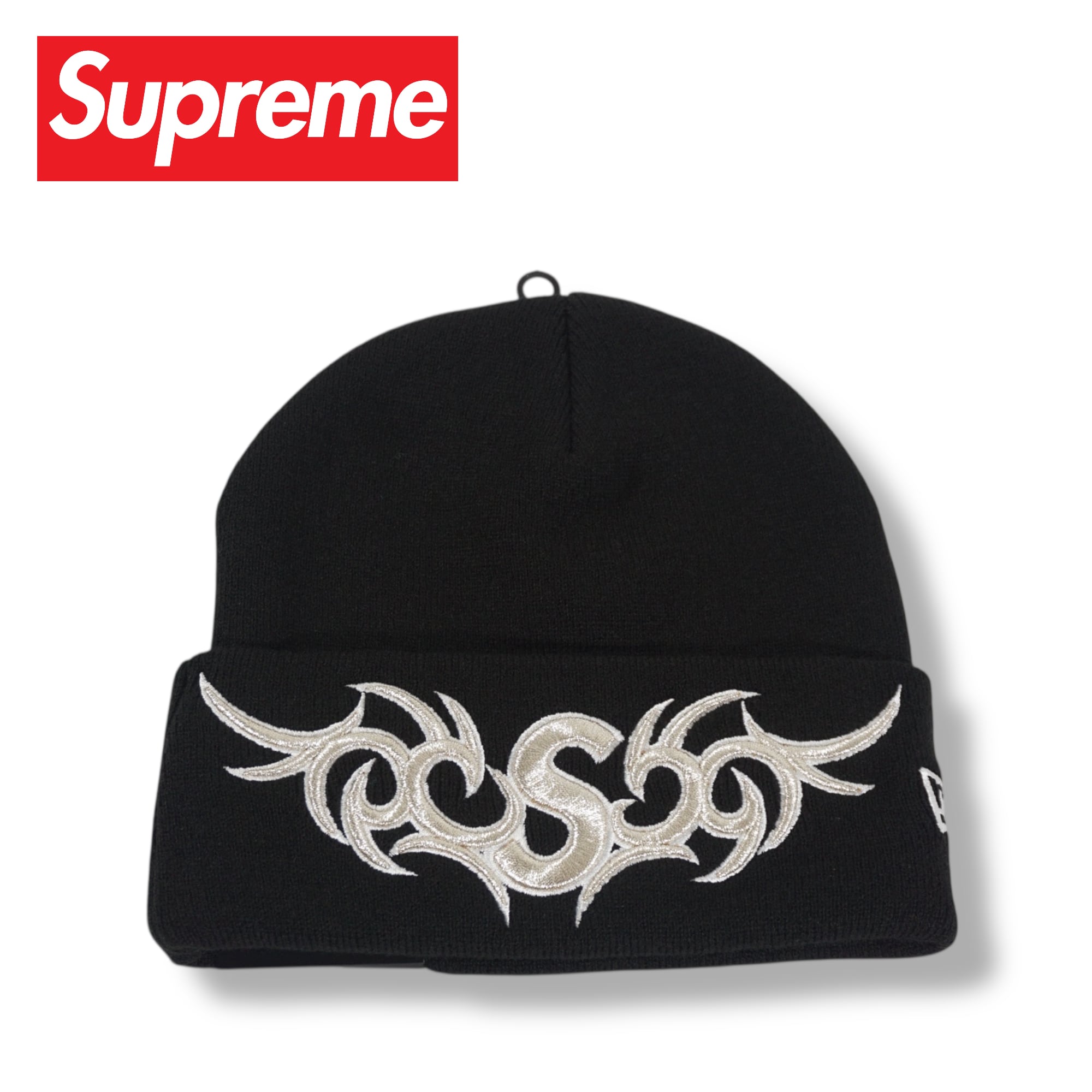 Supreme グリーン ニット帽 トライバル模様 Supreme シュプリーム