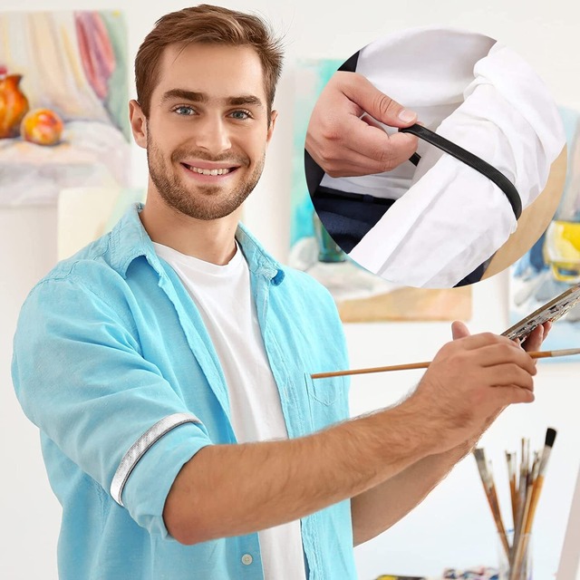 [WinsGreat] 4個セット アームバンド メンズ レディース スプリングループ式 腕バンド 袖丈 着脱簡単 伸縮性 男女兼用 結婚式 卒業式 入学式 (ブラック+シルバー)