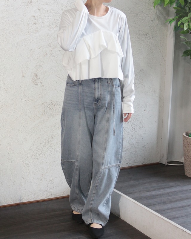 【hunch】デニムバレルパンツ　(260160)