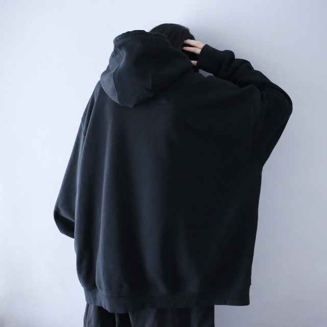 "刺繍" CAT front design XXXL over silhouette sweat parka