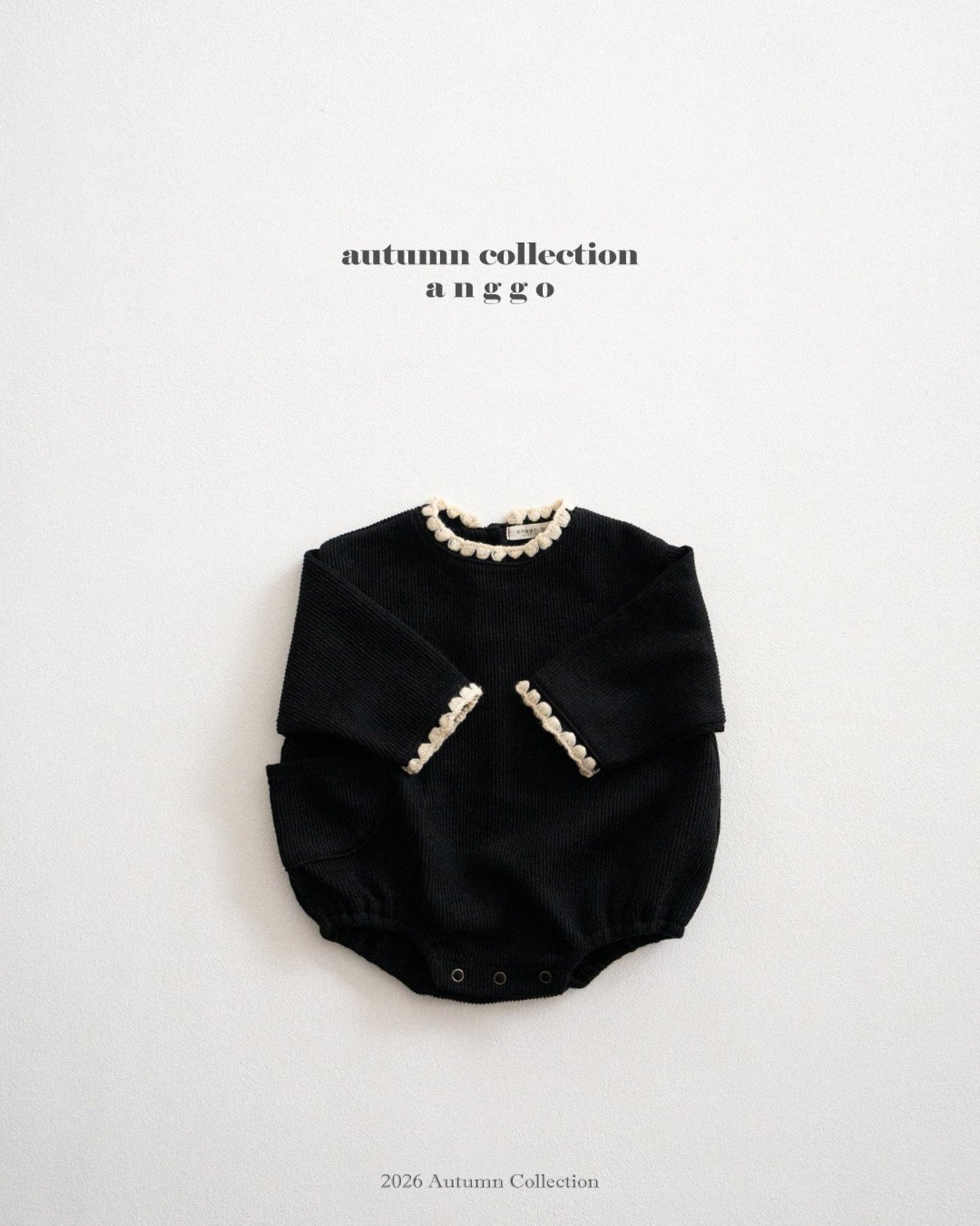 【anggo】ラテロンパース ブラック 60〜80cm - 1