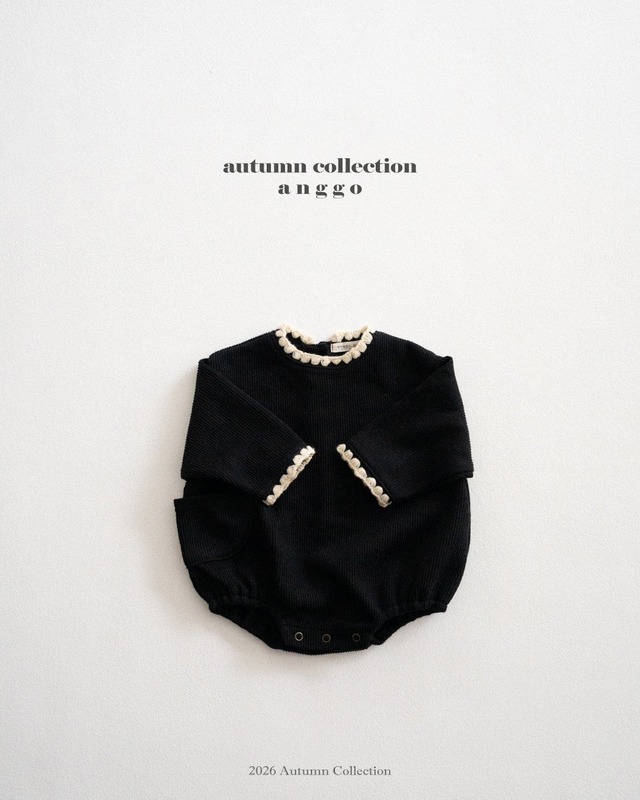 【anggo】ラテロンパース ブラック 60〜80cm