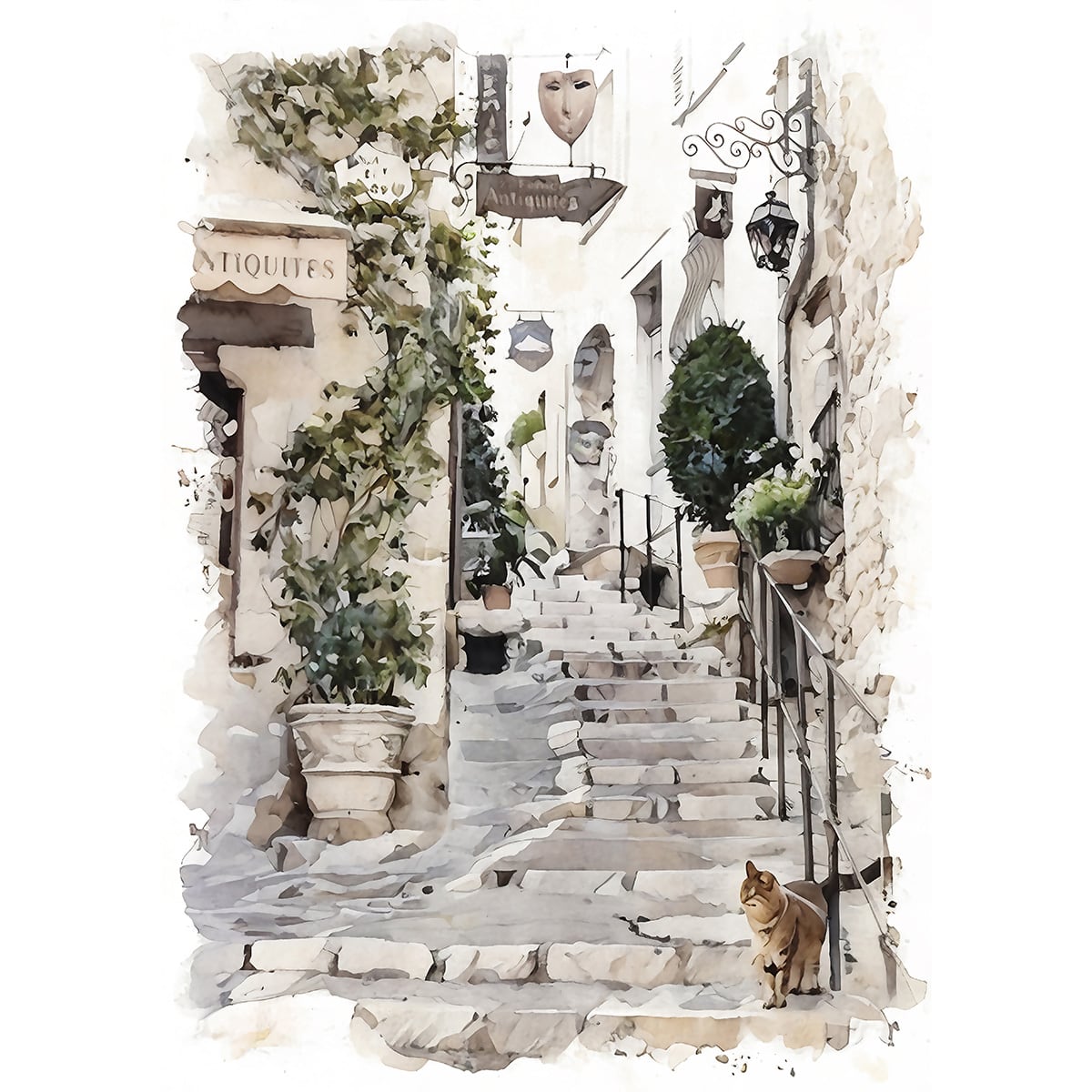 油絵 歴史 サイン入り 建物 絶景 風景画 インテリア 絵画 フランス 風景画(街並み) プロヴァンス サン・ポール・ド