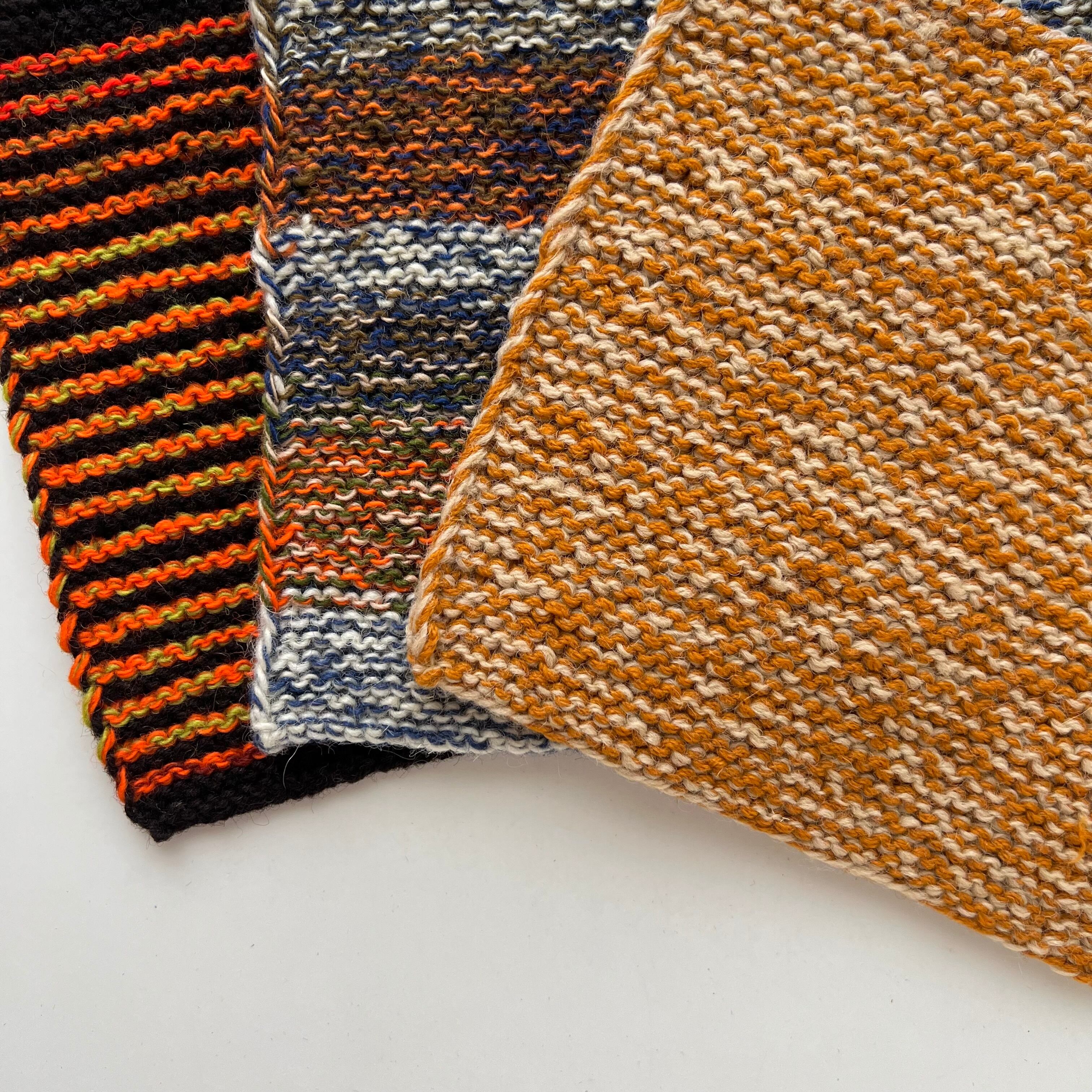 Set of 3 Hand Knitted Pot Holders C