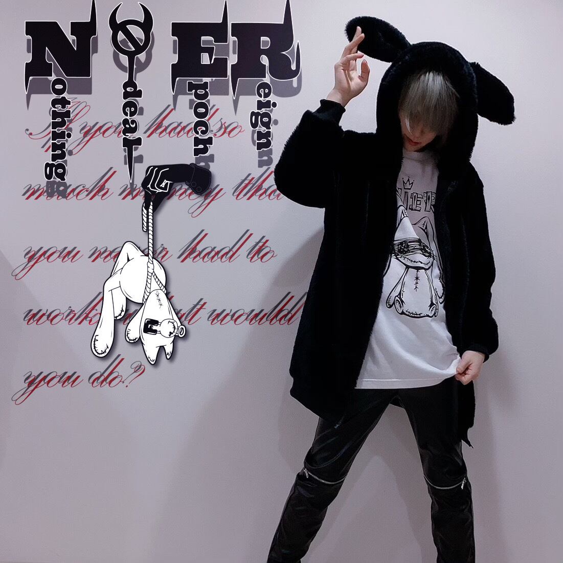 NIERうさ耳付きふわもこZIP OUTER