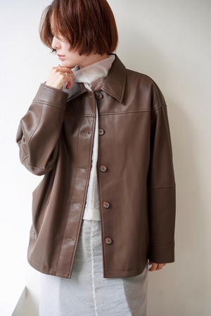 EcoleatherJacket エコレザージャケット Brown