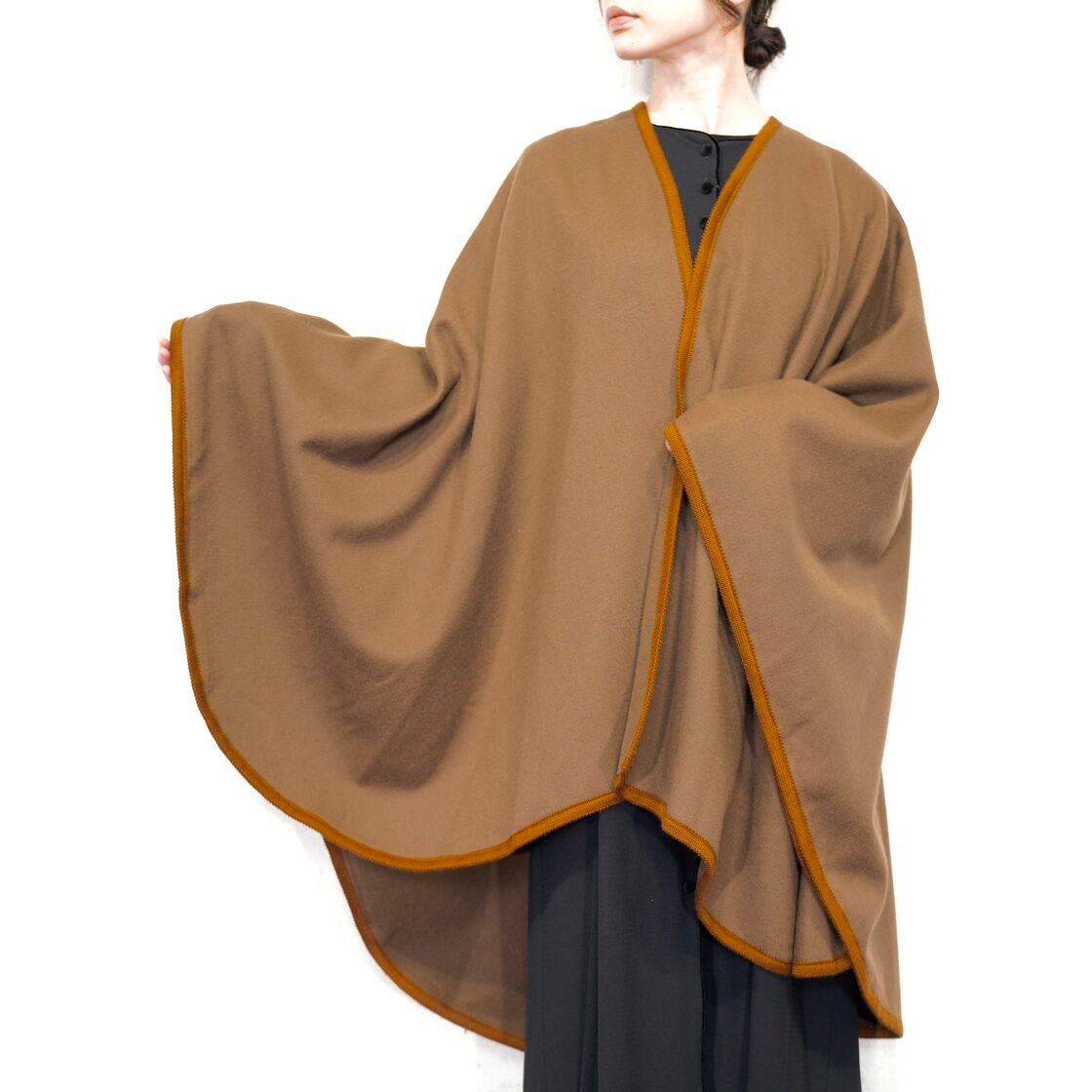 EU VINTAGE WOOL DESIGN OVER CAPE COAT PONCHO/ヨーロッパ古着ウール 