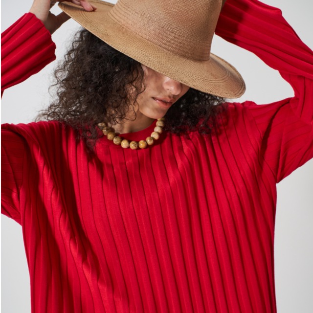 【YENN（イエン）】ワイドリブ ロンT /  RIB KNIT LONG TEE