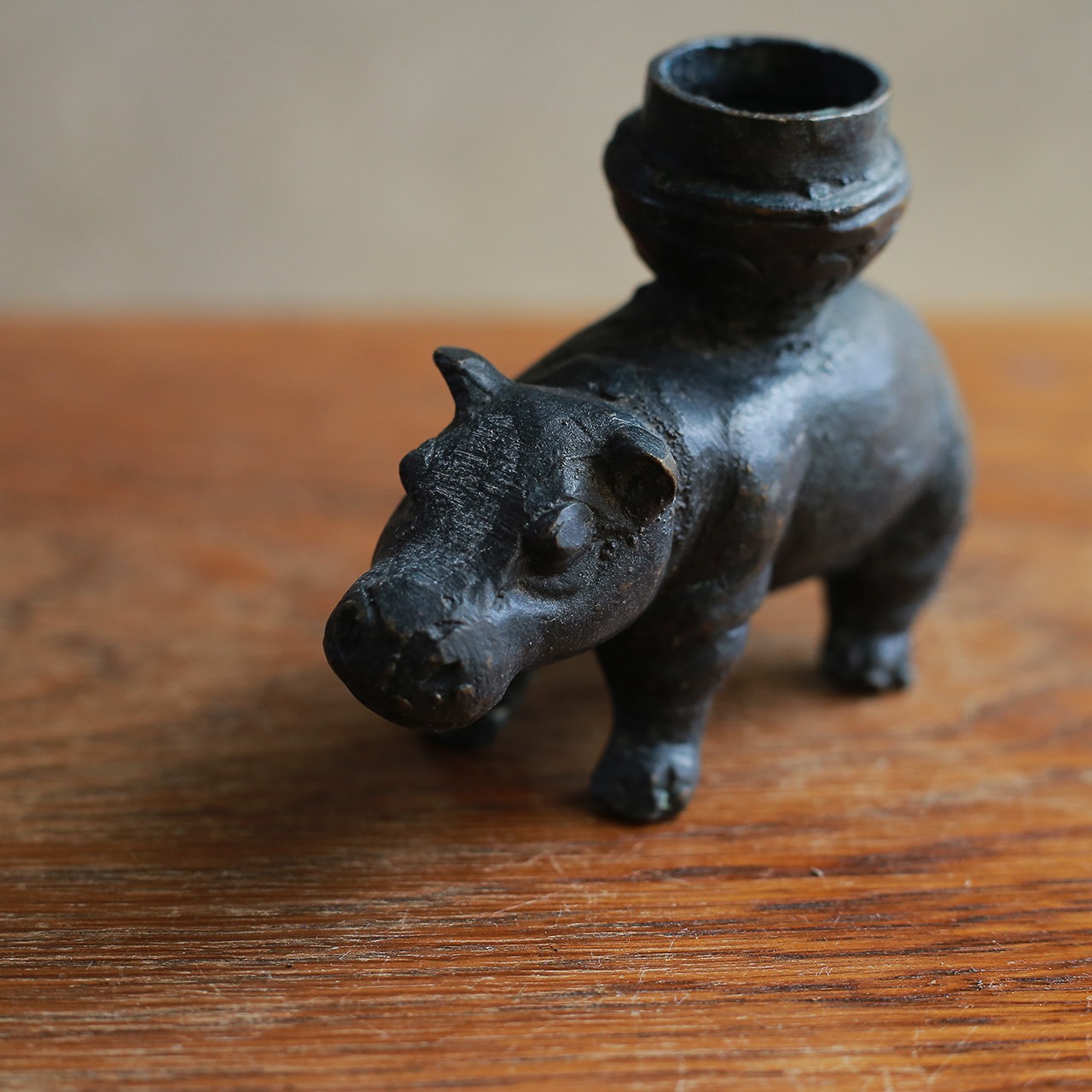 背中にキャンドルを乗せるカバ 2